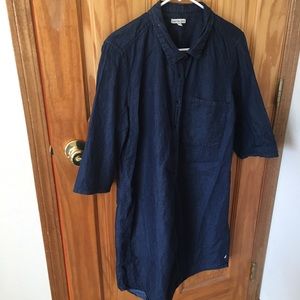 Oversized jean shirt dress